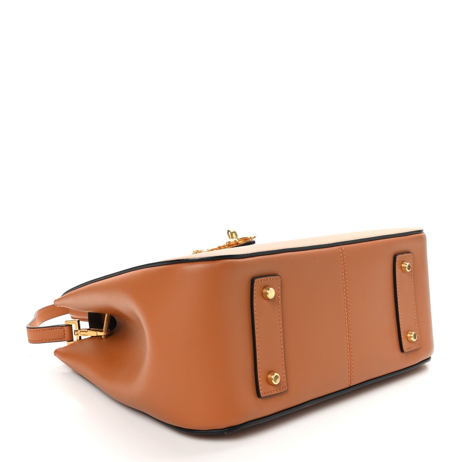 Versace Vitello Barocco Virtus V Medium Top Handle Shoulder Bag Oud 4 of 9