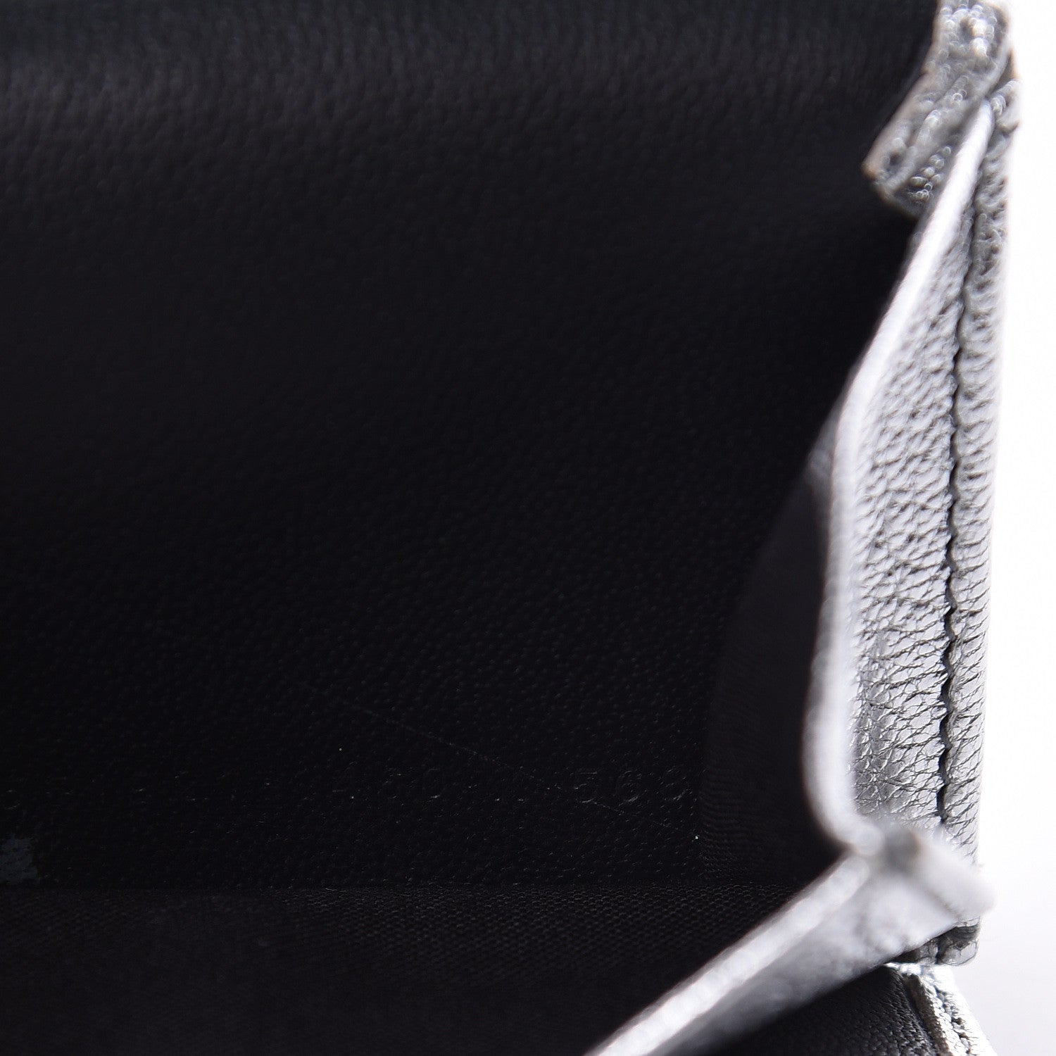 Balenciaga Metallic Goatskin Logo Mini Everyday Wallet Argent Black 9 of 11