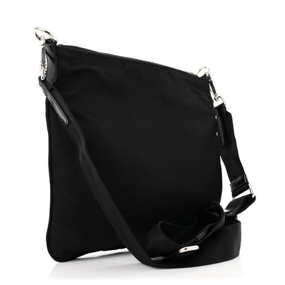 Prada Tessuto Nylon Saffiano Flat Messenger Bag Black 3 of 11