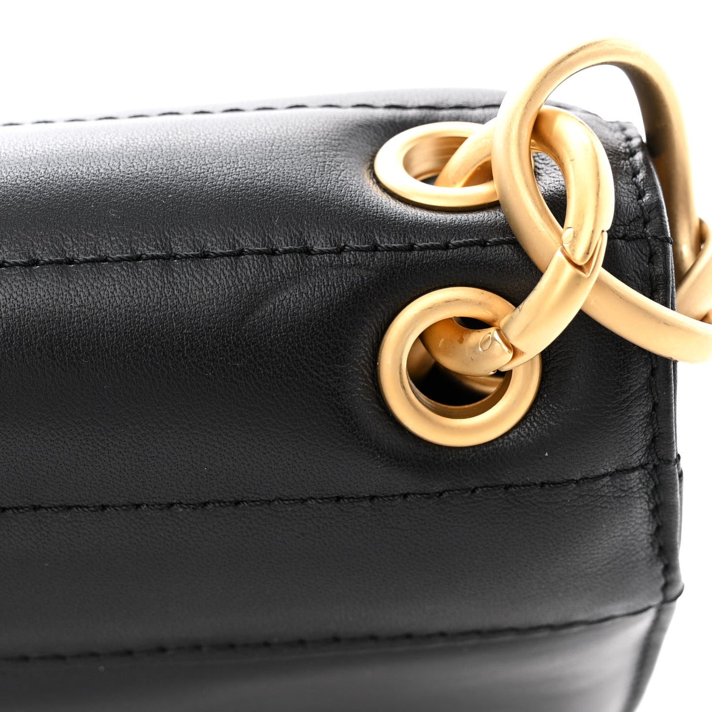 Calfskin Vertical Quilted Single Flap Black