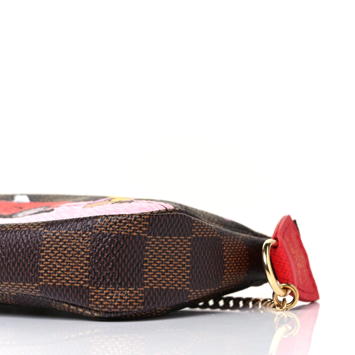 Damier Ebene 2019 Christmas Animation Mini Pochette Accessories Red