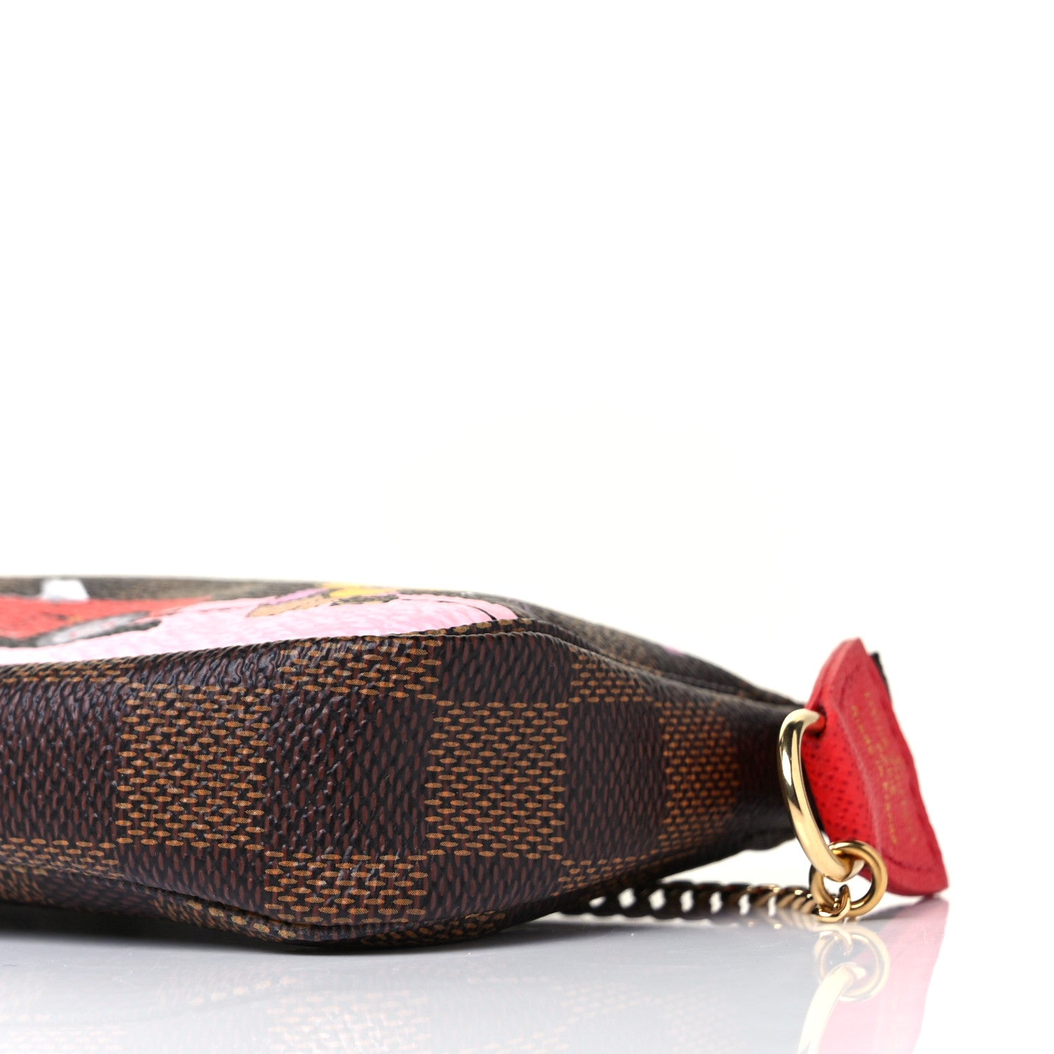 Louis Vuitton Damier Ebene 2019 Christmas Animation Mini Pochette Accessories Red 9 of 9