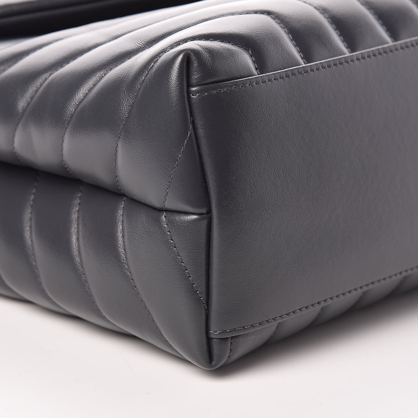 Calfskin Y Quilted Monogram Medium Loulou Chain Satchel Asphalt