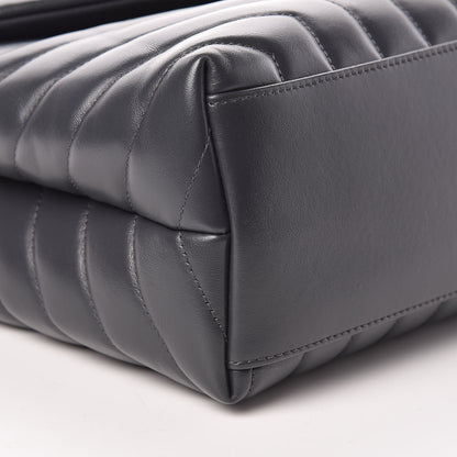 Saint Laurent Calfskin Y Quilted Monogram Medium Loulou Chain Satchel Asphalt 9 of 10