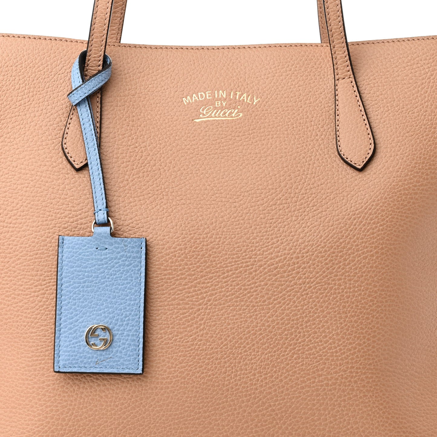 Dollar Calfskin Medium Swing Tote Camelia Mineral Blue