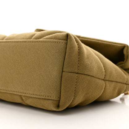 Saint Laurent Canvas Quilted Toy Loulou Puffer Monogram Chain Satchel Fir Green 10 of 11