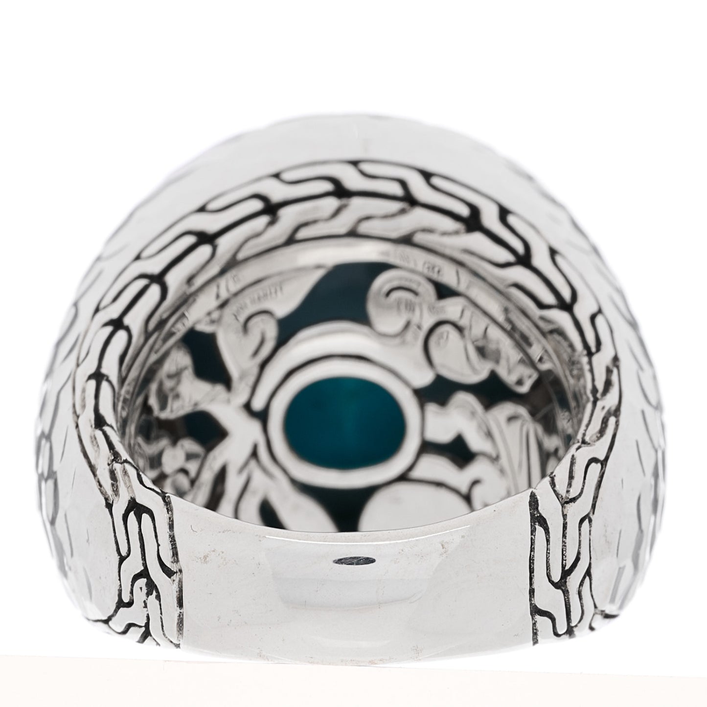 Sterling Silver Turquoise Palu Hammered Ring 54 7