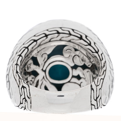 John Hardy Sterling Silver Turquoise Palu Hammered Ring 54 7 3 of 5