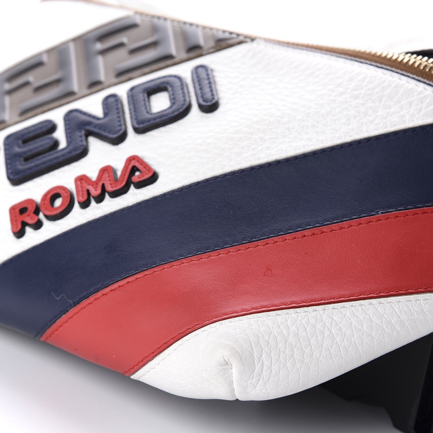 Fendi X FILA Cuoio Romano Vitello Century Mania Stars Belt Bag White Ice Ebano Multicolor 7 of 9