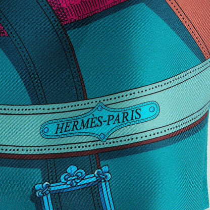 Hermes Silk Cavalcadour Maxi Twilly Canard Fuchsia Brique 5 of 6