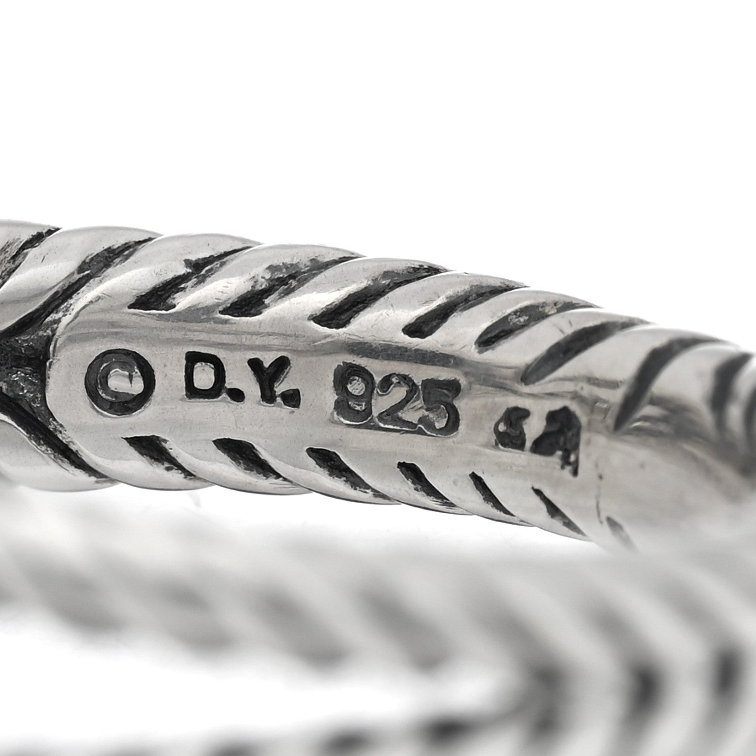 David Yurman Sterling Silver Diamond Black Onyx 7mm Petite Albion Ring 56 7.5 4 of 4