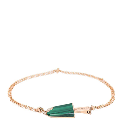 Bulgari 18K Rose Gold Diamond Malachite Gelati Bracelet SM 1 of 4