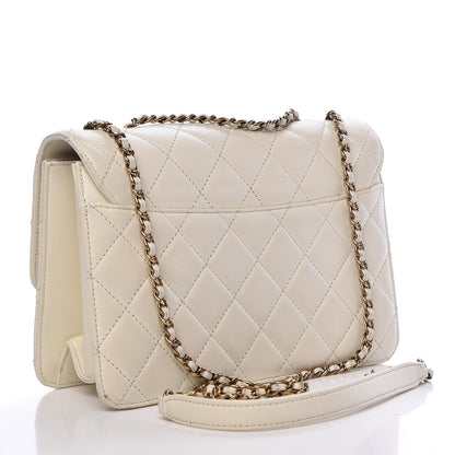 Chanel Sheepskin Quilted Beauty Lock Flap White 3 of 31