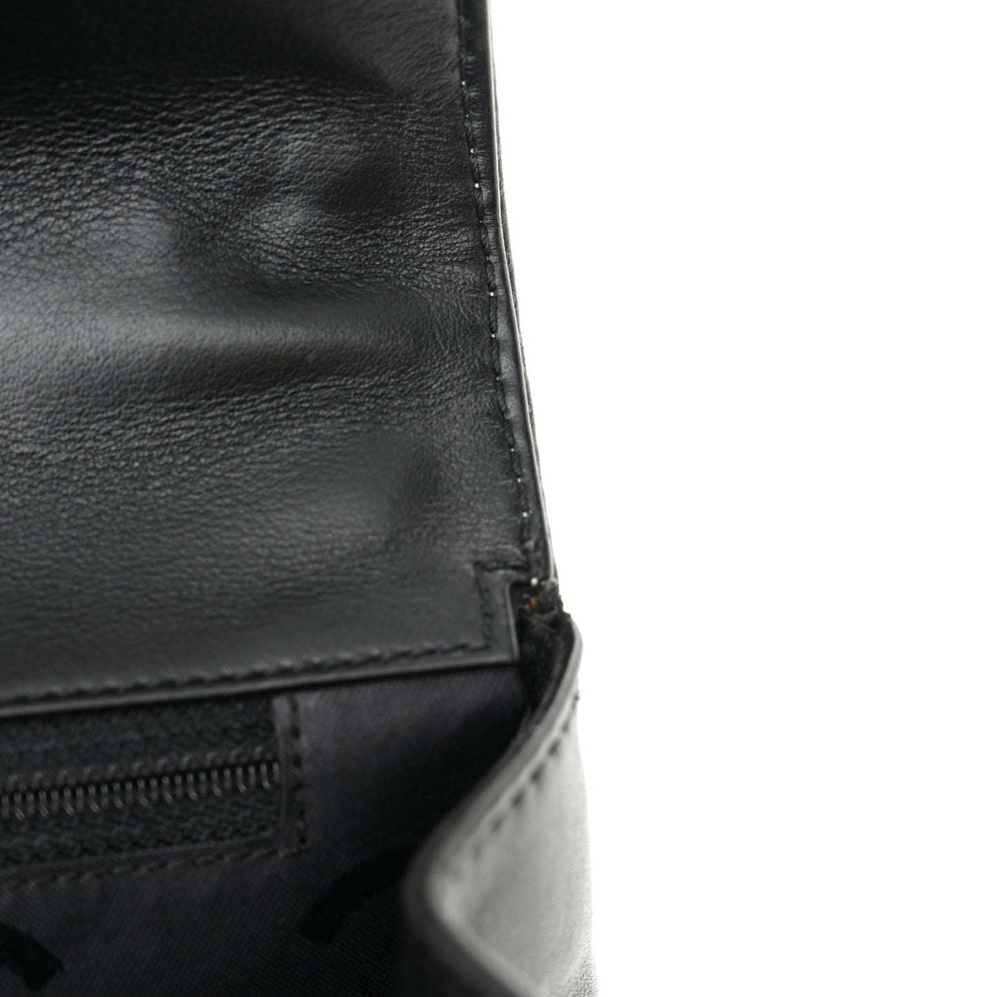 Calfskin Quilted Wild Stitch Flap Black