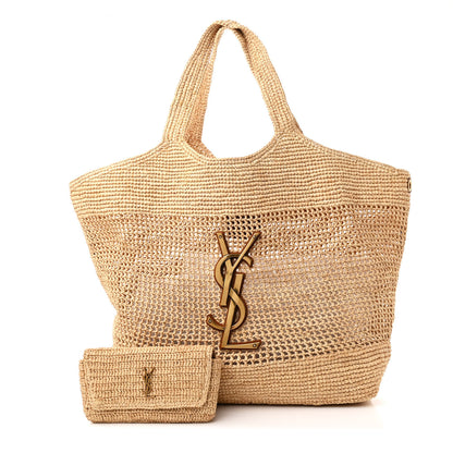 Saint Laurent Raffia Icare Shopping Tote Natural 3 of 14