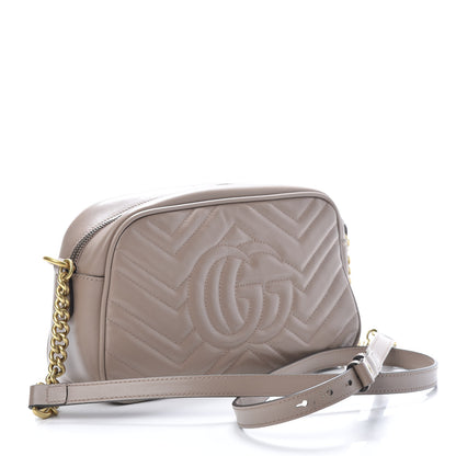 Gucci Calfskin Matelasse Small GG Marmont Chain Shoulder Bag Porcelain Rose 3 of 12
