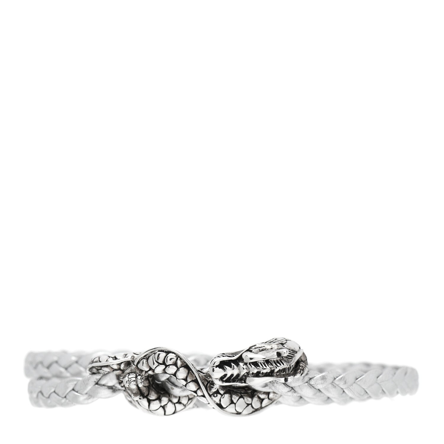 John Hardy Sterling Silver Leather Naga Dragon Triple Wrap Bracelet Silver 1 of 5