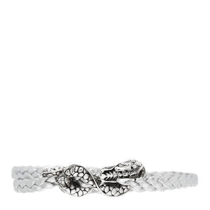 John Hardy Sterling Silver Leather Naga Dragon Triple Wrap Bracelet Silver 1 of 5