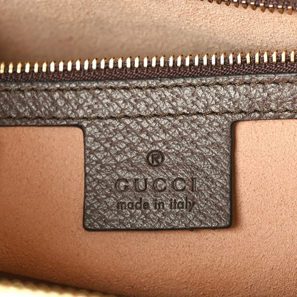 Gucci GG Supreme Monogram Textured Dollar Calfskin Web Medium Ophidia Boston Beige Ebony New Acero 6 of 10