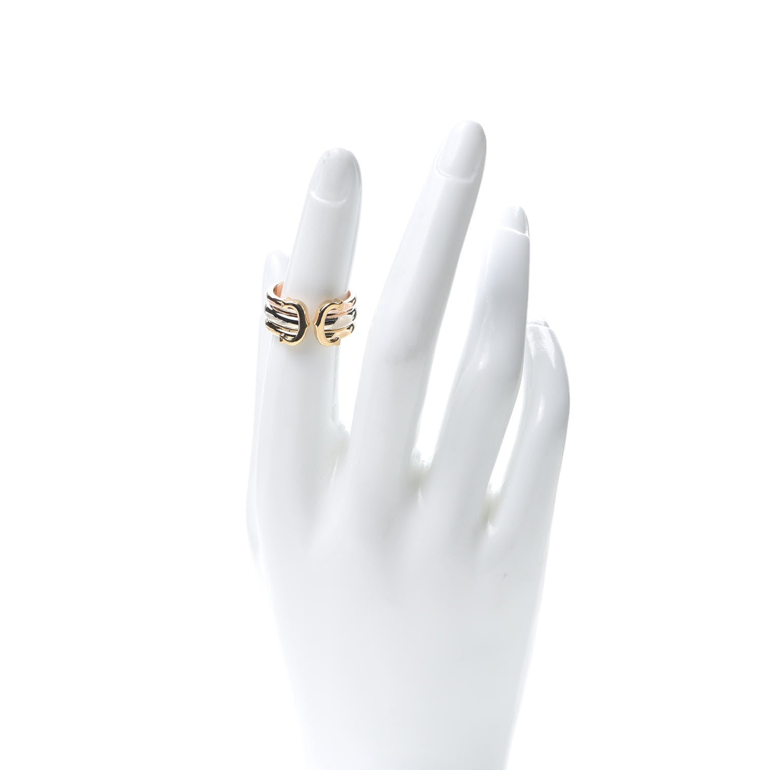 Cartier 18K Pink Yellow White Gold C De Ring 50 5.25 2 of 5