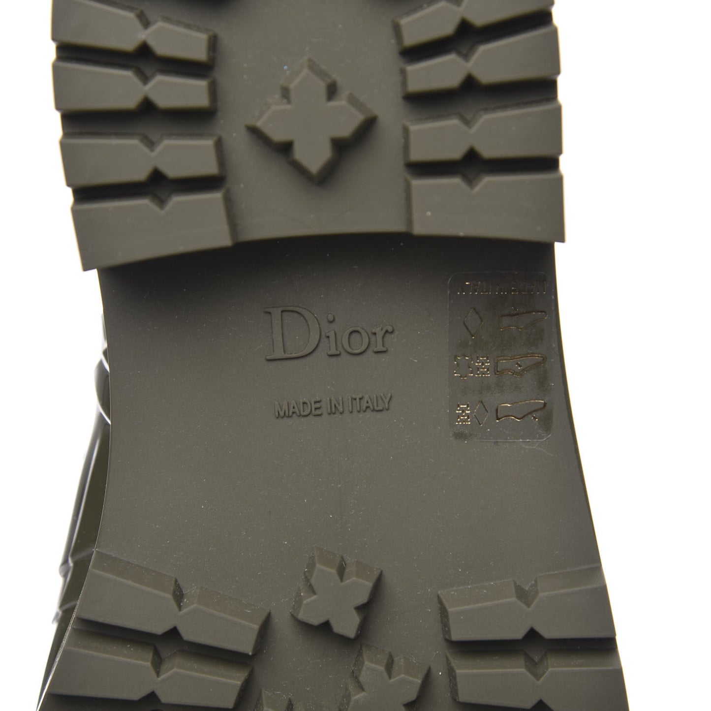 Shiny Rubber Diorcamp Low Boots 35 Military