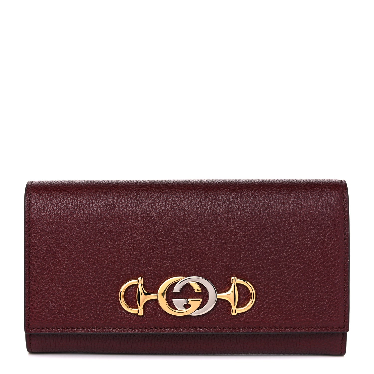 Gucci Grainy Calfskin Zumi Continental Wallet Vintage Bordeaux 1 of 8