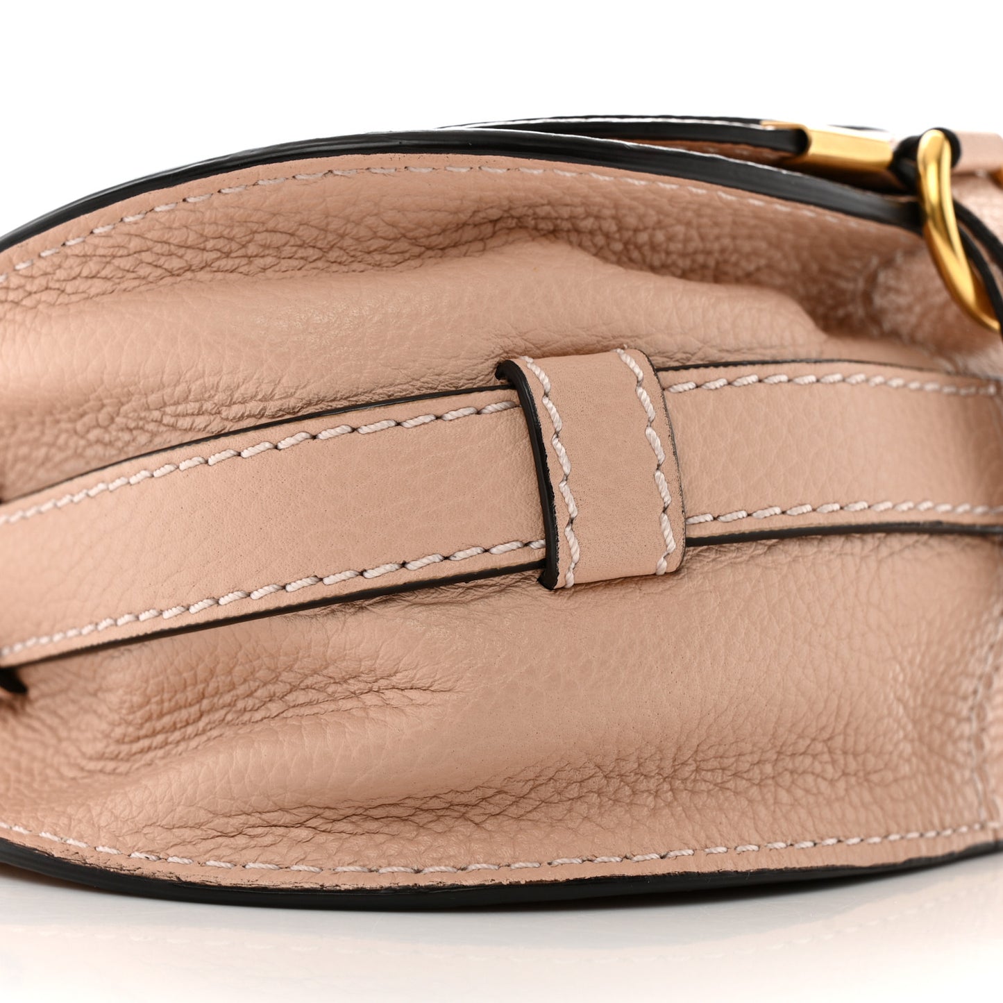 Grained Calfskin Small Marcie Saddle Bag Blush Nude