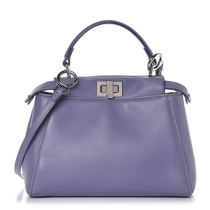 Fendi Nappa Mini Peekaboo Iconic Satchel Viola Cassis 1 of 13