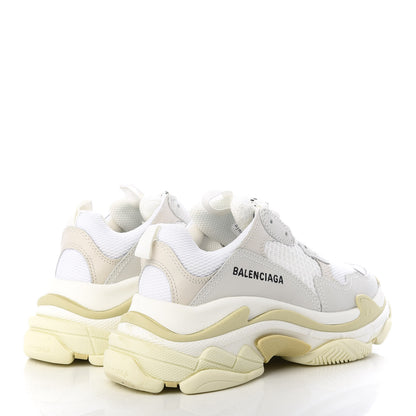 Balenciaga Fabric Mesh Womens Triple S Sneakers 37 White 4 of 10
