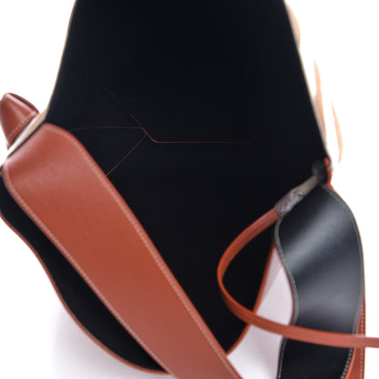 Celine Shiny Smooth Calfskin Zebra Printed Calf Hair Small Twisted Cabas Chalk Brick 6 of 7