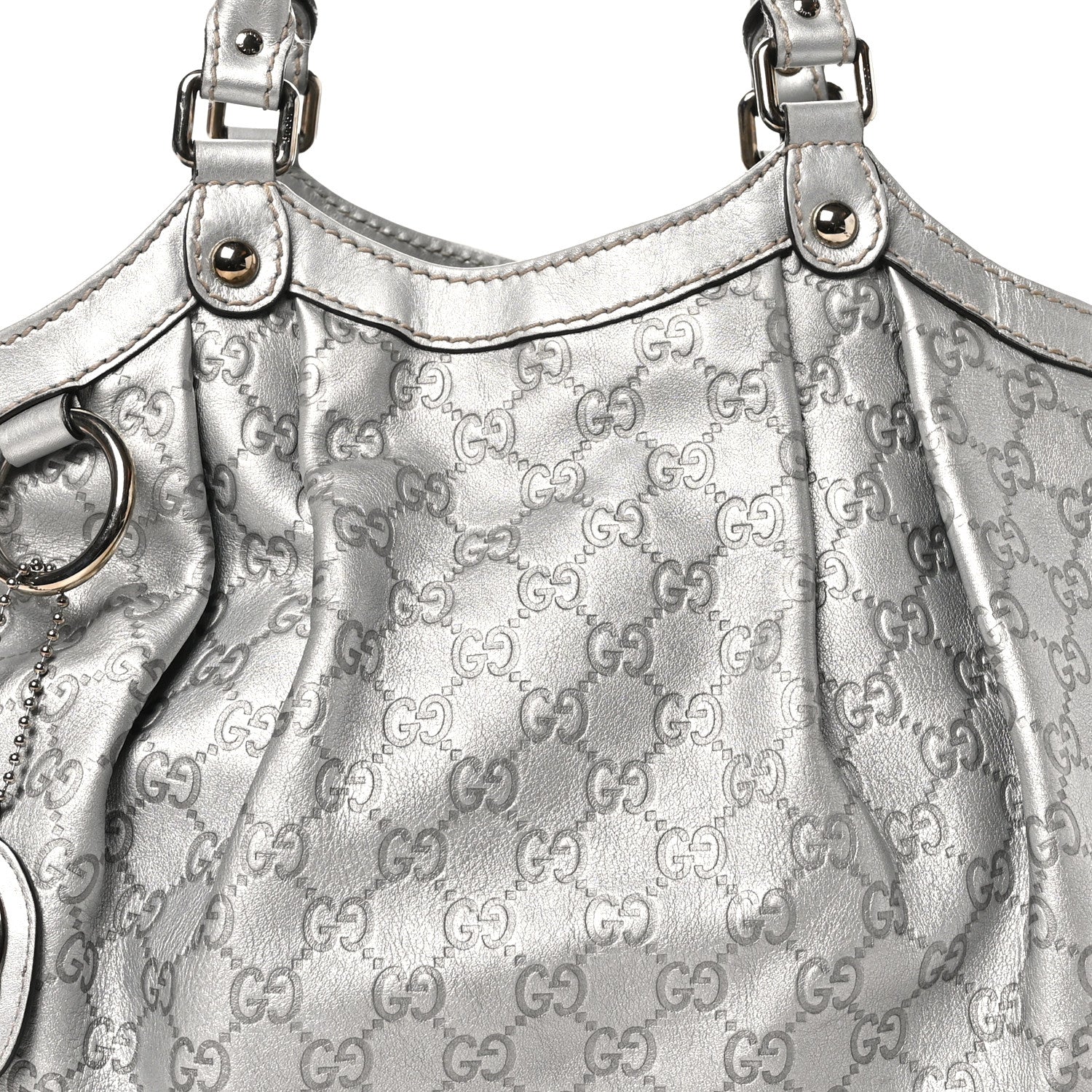 Gucci Guccissima Medium Sukey Tote Silver 8 of 14