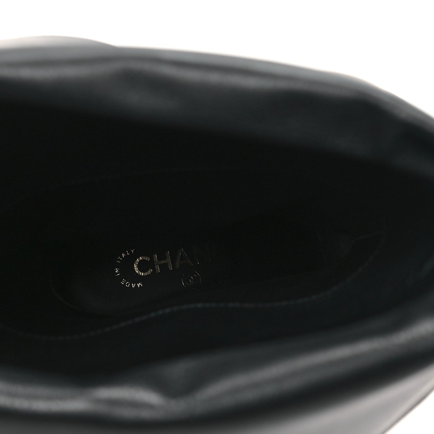 Calfskin CC Fold Over Boots 39 Black
