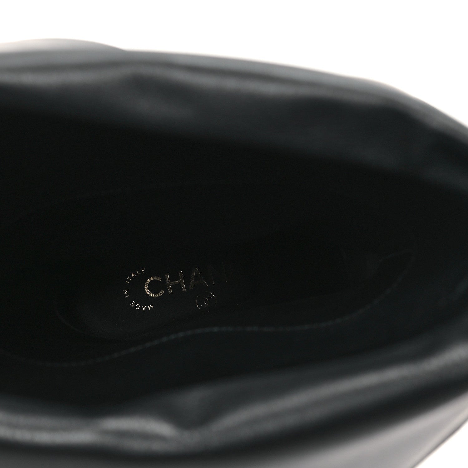 Chanel Calfskin CC Fold Over Boots 39 Black 8 of 9