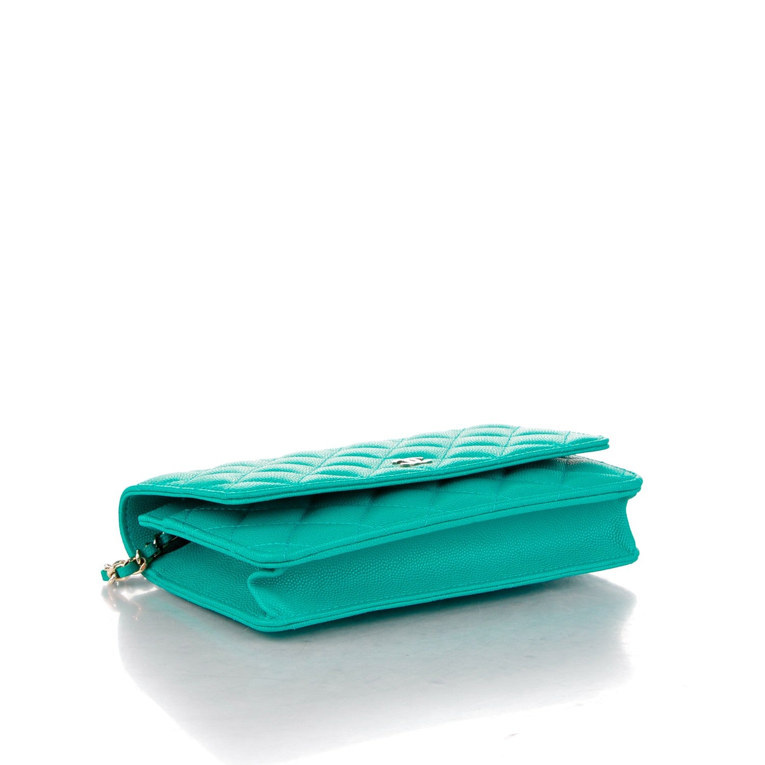 Chanel Caviar Quilted Wallet On Chain WOC Turquoise 4 of 8