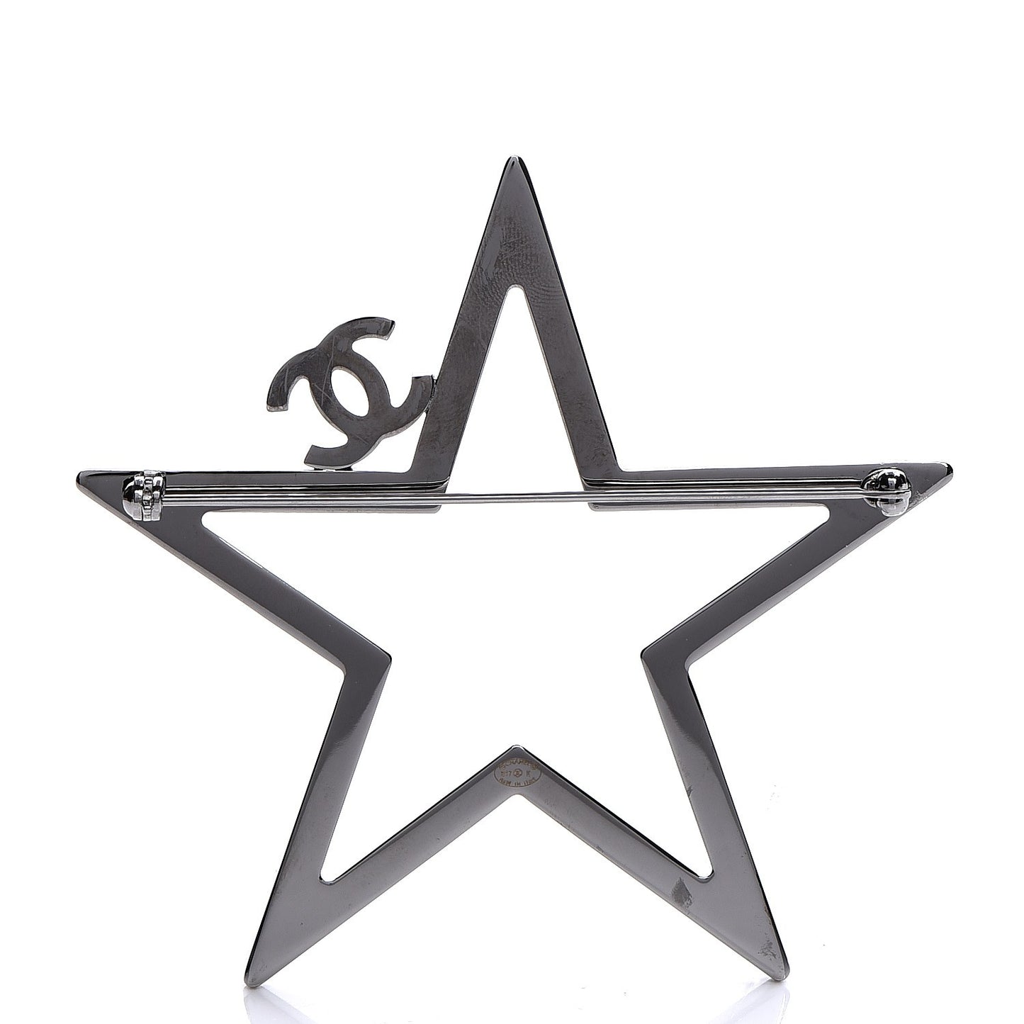 Ruthenium Crystal Star CC Brooch