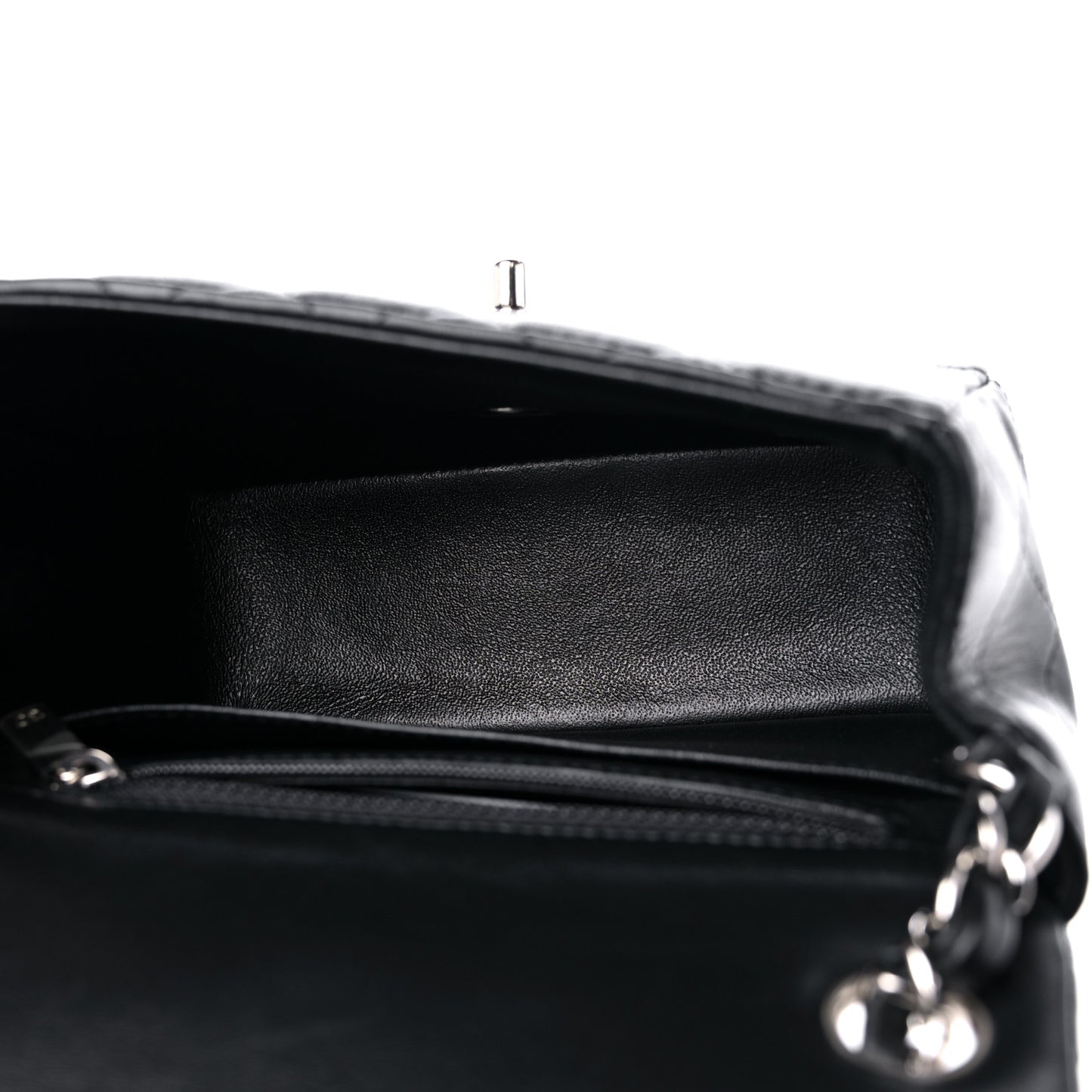 Lambskin Quilted Mini Square Flap Black