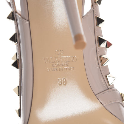 Valentino Garavani Patent Nappa Rockstud Ankle Strap 100mm Pumps 38 Poudre 6 of 8