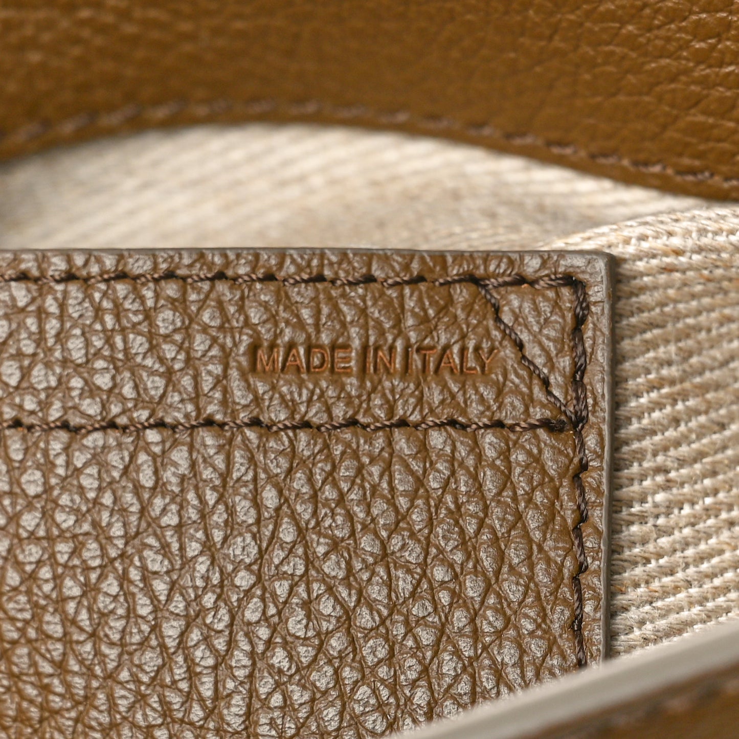 Grained Calfskin Medium Marcie Slim Round Crossbody Bag Dark Khaki