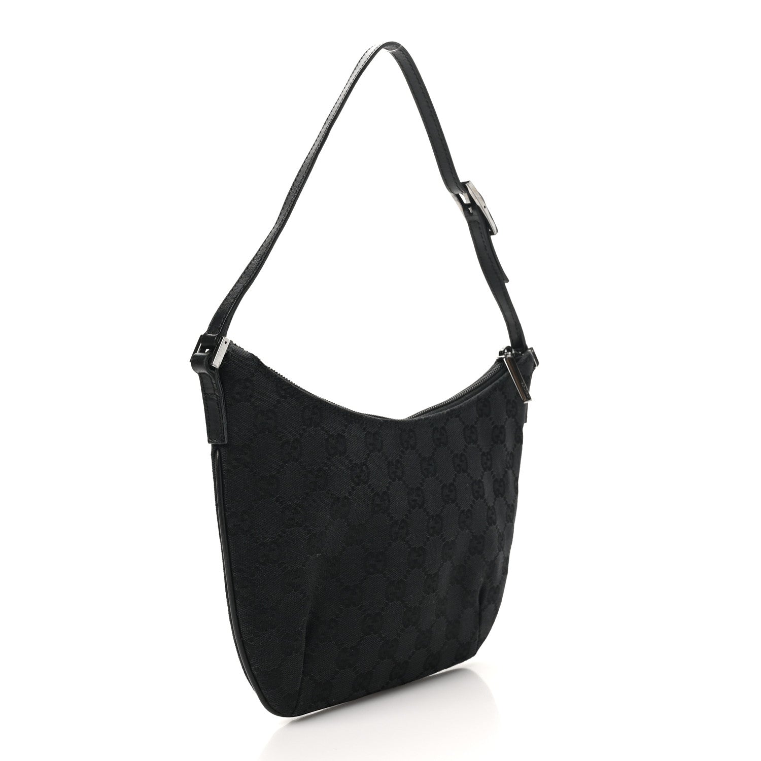 Gucci Denim Monogram Pochette Black 3 of 11