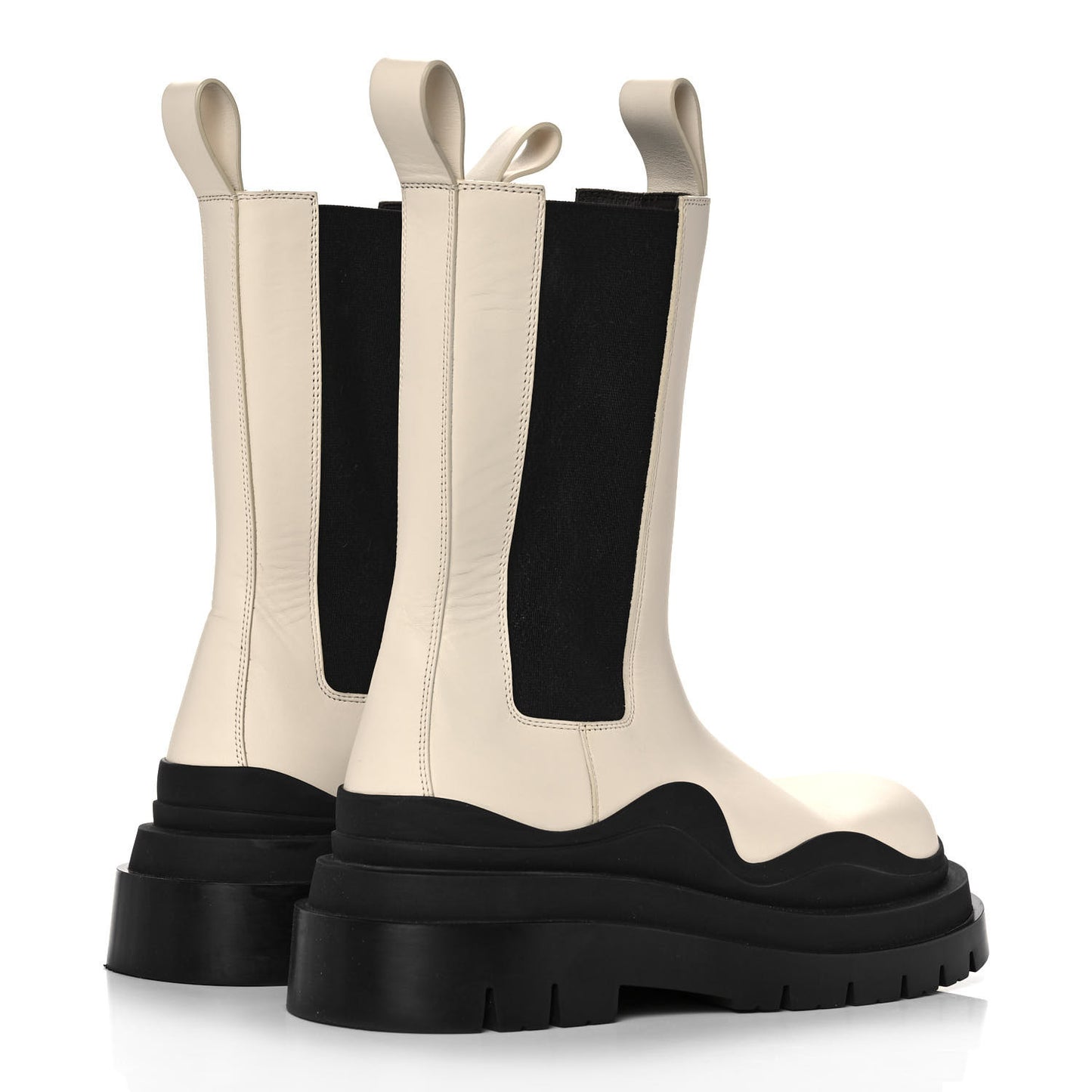 Calfskin The Tire Chelsea Boots 37 Sea Salt Black