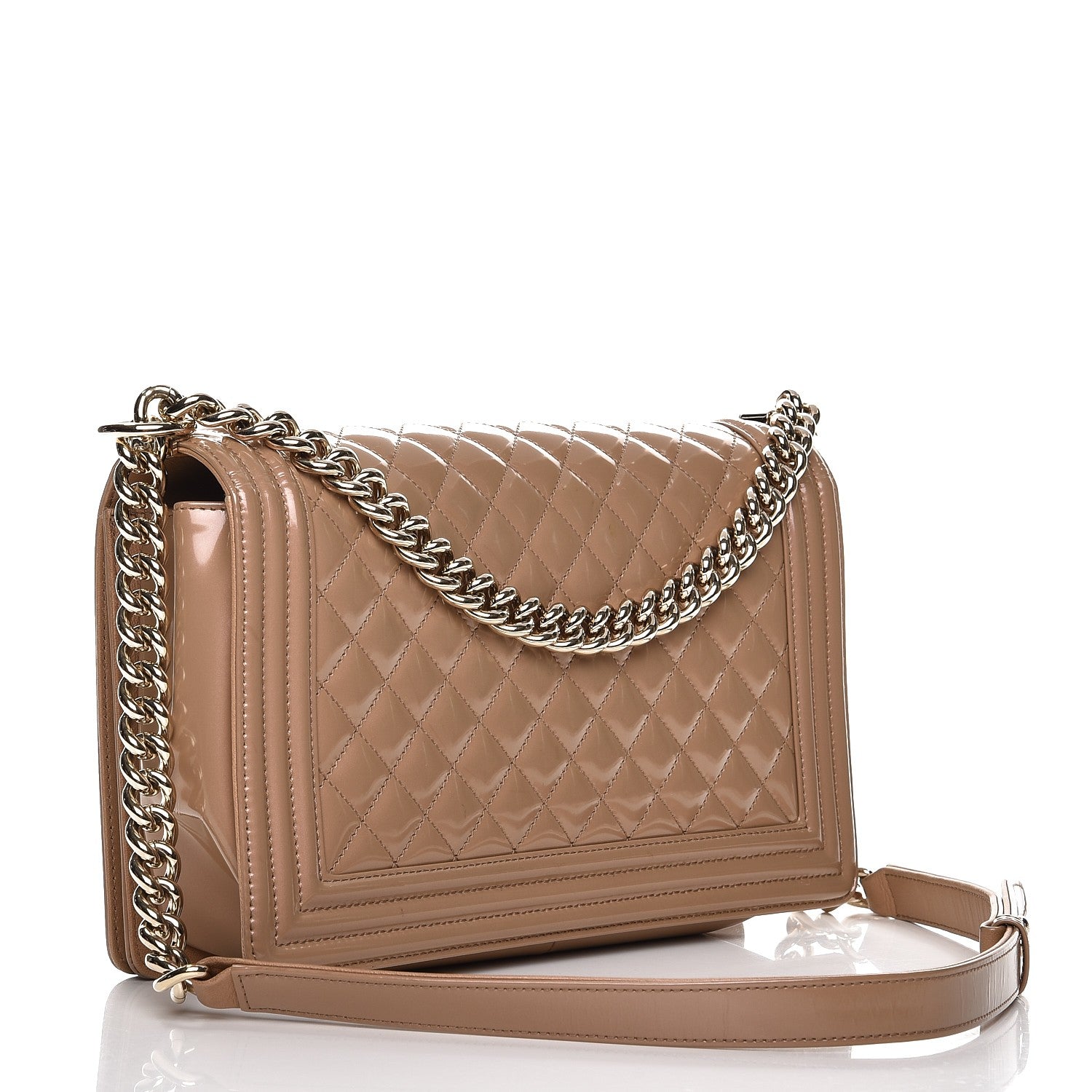 Chanel Iridescent Calfskin Quilted New Medium Boy Flap Dark Beige 3 of 9