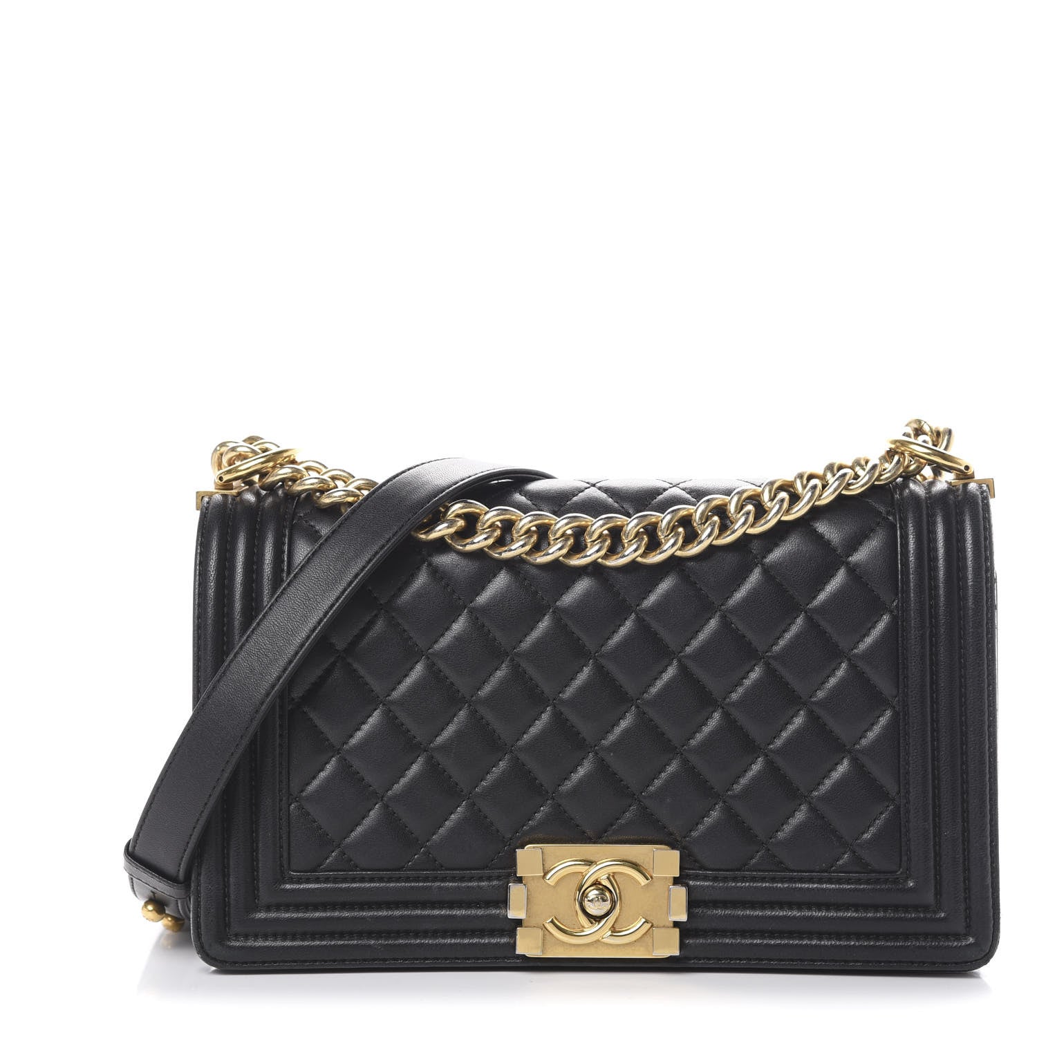Chanel Lambskin Quilted Medium Boy Flap Black 1 of 16