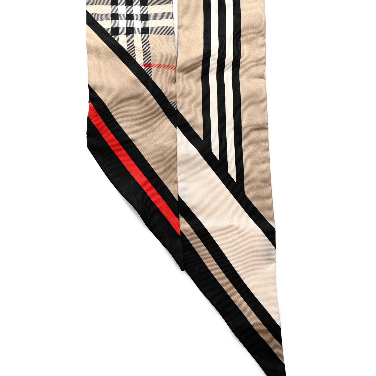 Burberry Silk Montage Print Skinny Scarf Archive Beige 2 of 3