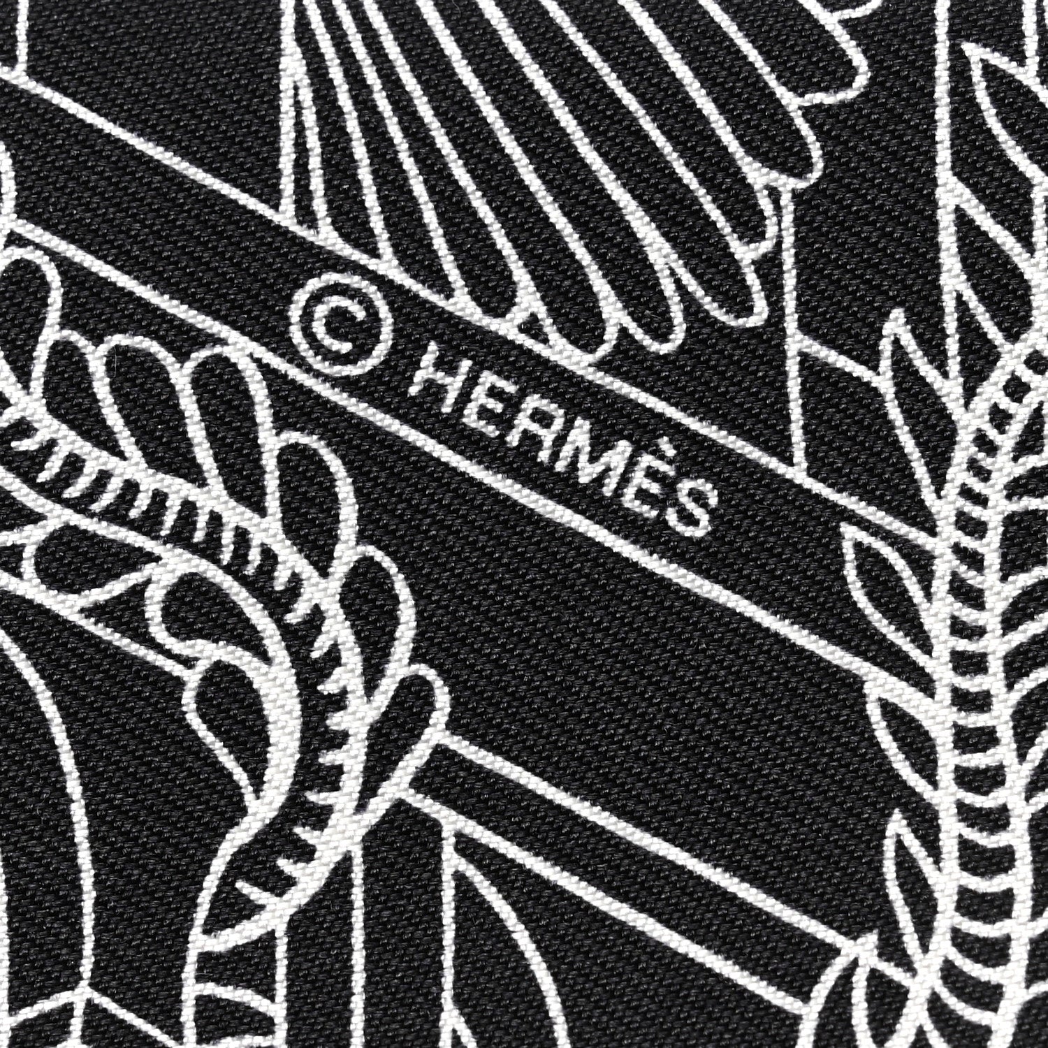 Hermes Silk Animapolis Twilly Black White 4 of 4