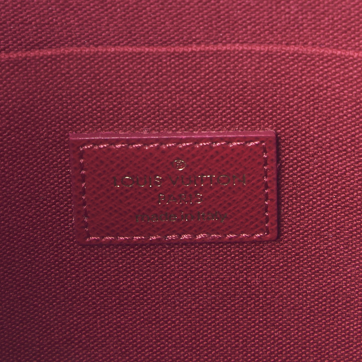 Monogram Pochette Felicie Chain Wallet Fuchsia