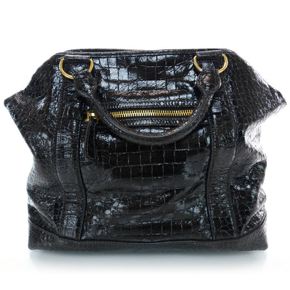 Miu Miu Calfskin Crocodile Embossed St Cocco Shopping Tote Moro 3 of 7