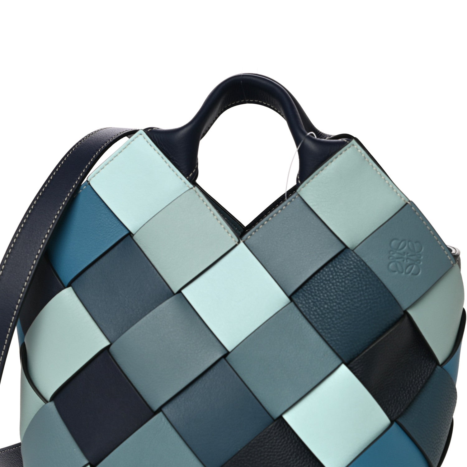 Loewe Calfskin Woven Small The Surplus Collection Basket Bag Steel Crystal 6 of 8