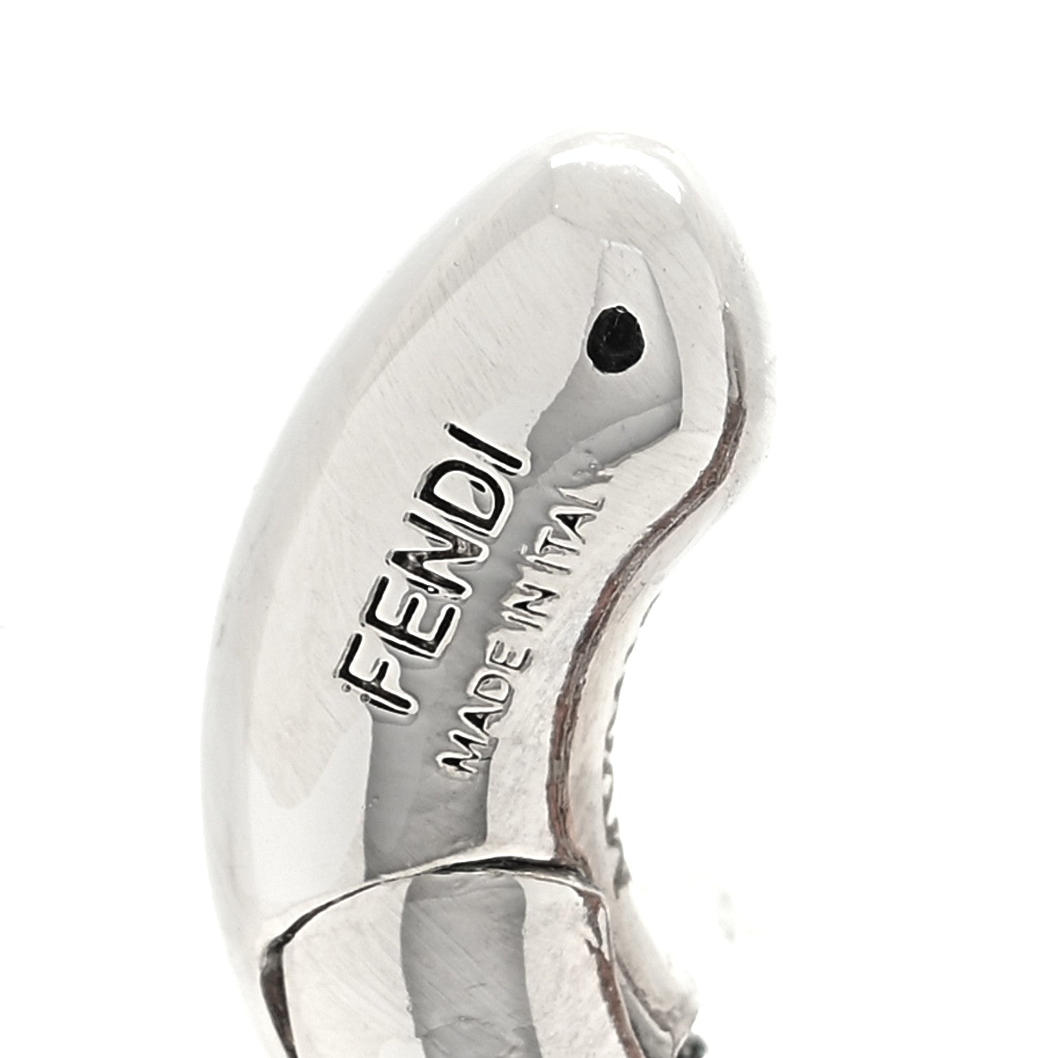 Fendi Metal Crystal Ear Cuff Orange Silver 3 of 4
