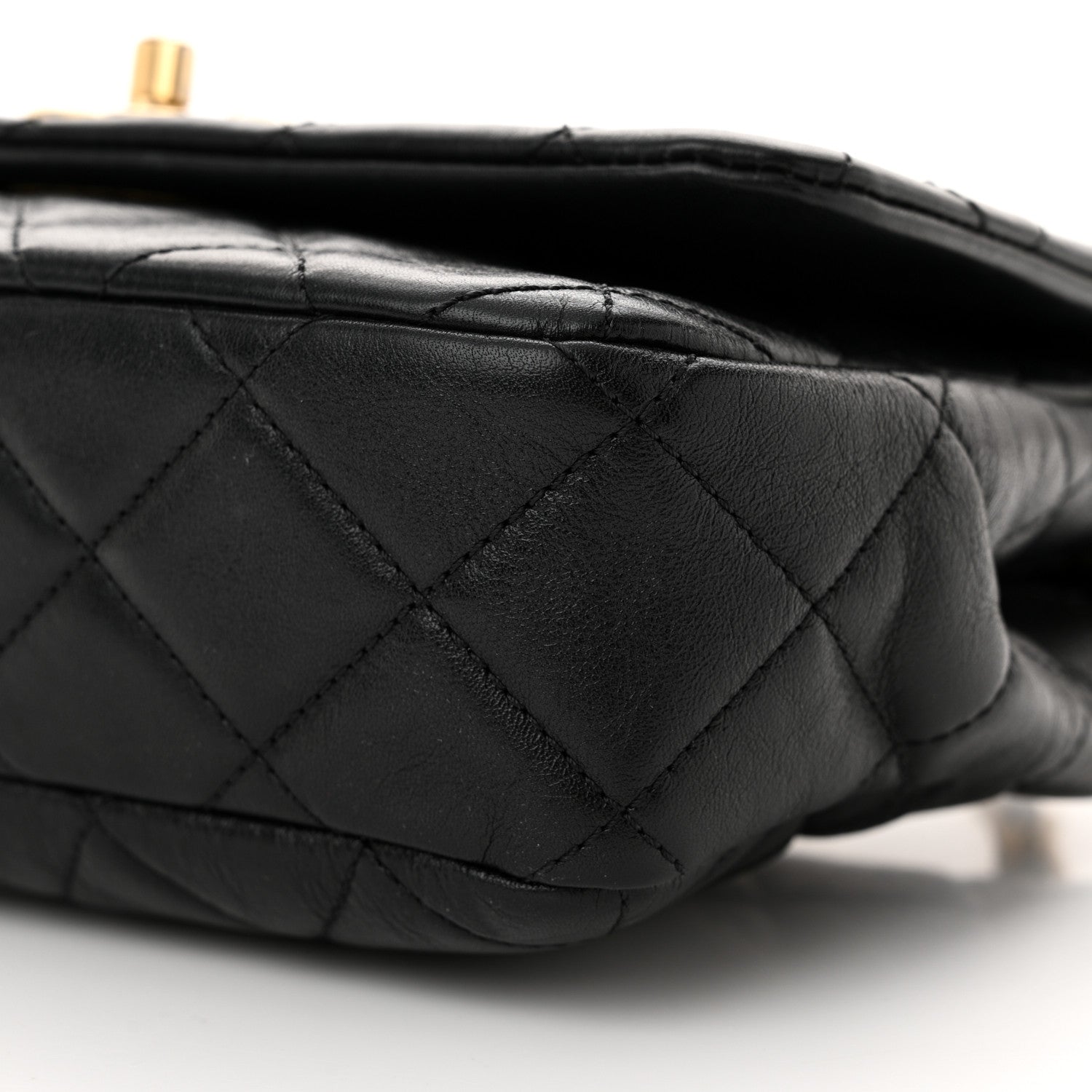 Chanel Glazed Calfskin Quilted Pearl Side Flap Black 10 of 11