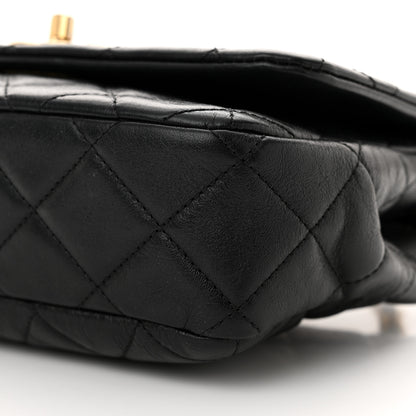 Chanel Glazed Calfskin Quilted Pearl Side Flap Black 10 of 11